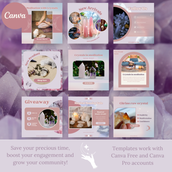 Instagram Template for Crystal Business