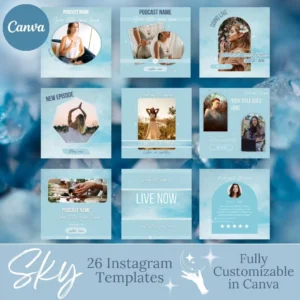 "Sky" 26 Editable Podcast Instagram Template