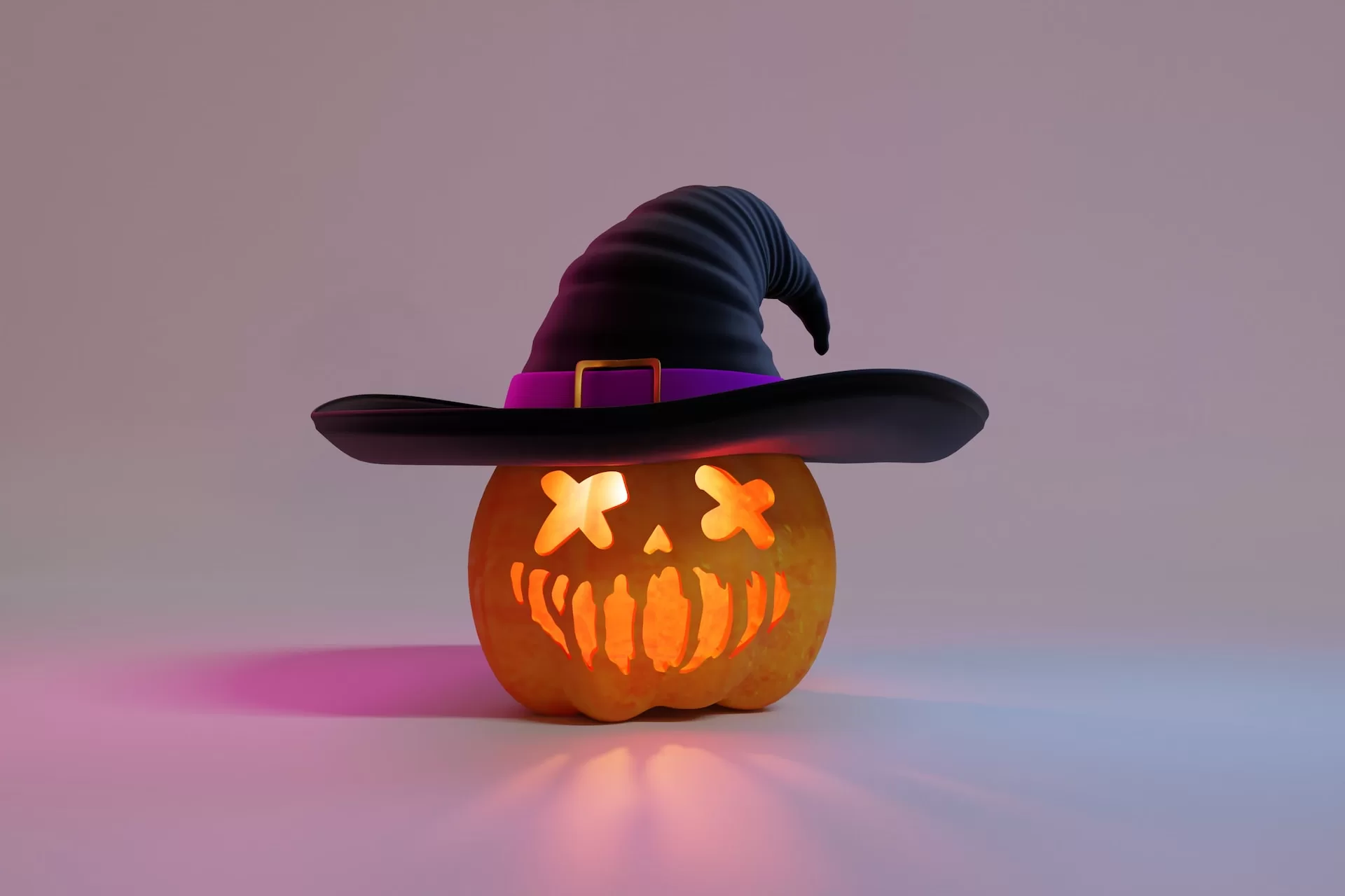 halloween pumpkin with a witch hat on it